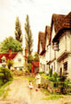 The Three Gables, Kersey, Suffolk Poster Print by Alfred Quinton