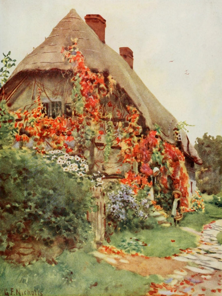 Britain Beautiful 1920 A Worcestershire Cottage Poster Print by George F. Nicholls