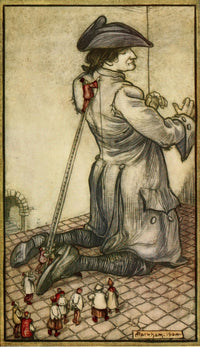Gulliver's Travels 1899 Lilliputian Tailors Poster Print by A. Rackham