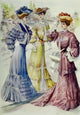 Latest Paris Fashions 1877 Toilettes for Homburg Poster Print showcasing vintage fashion elegance.