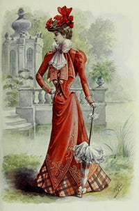 Latest Paris Fashions 1877 Toilette de Printemps Poster Print showcasing vintage 19th-century fashion.