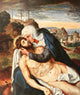 Pietá art print by Quentin Matsys showcasing emotional depth and religious significance.