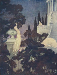 Poppyland 1914 White Peacocks Poster Print by Leighton Pearce