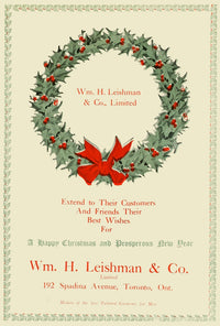 Men's Wear Review 1922 Christmas Holly Wreath Poster Print
