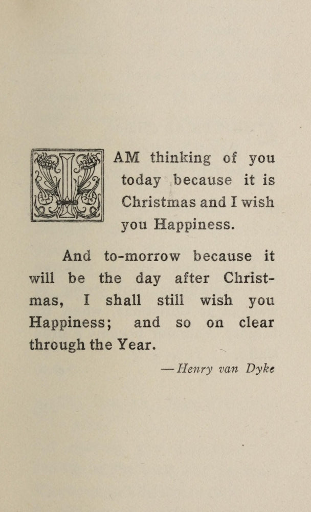 Christmas Thoughts 1914 Poster Print by Henry Van Dyke - Holiday Decor