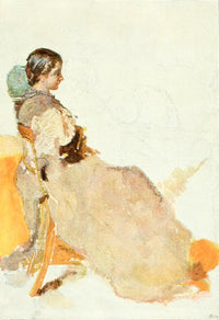 The Studio 1896 Woman Poster Print by Elizabeth Stanhope-Forbes, elegant art piece for home decor.
