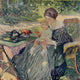 In the Garden poster print by Richard E. Miller, 1911 artwork.