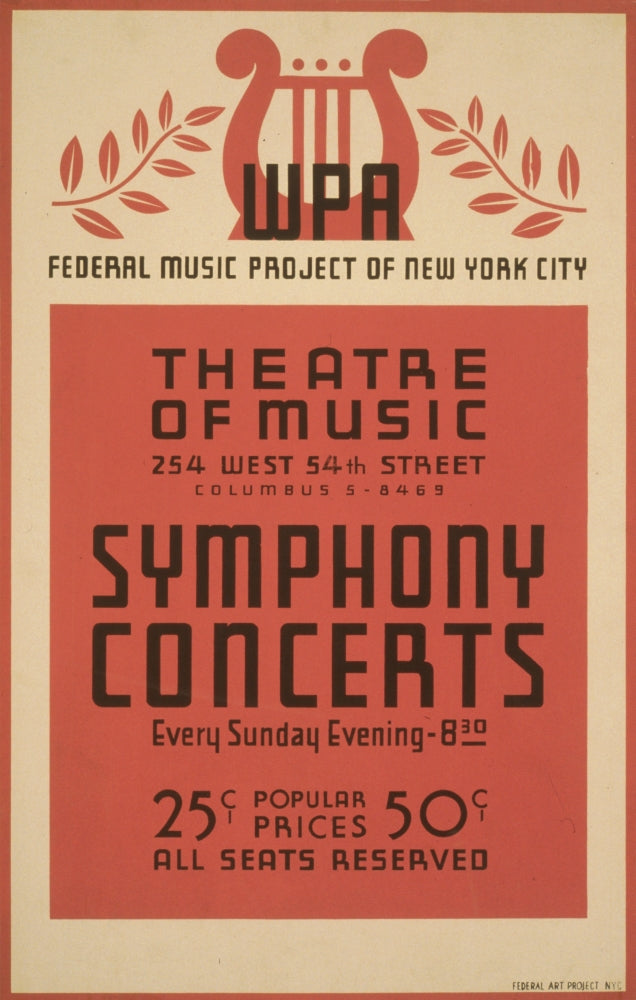 WPA Poster 1936-41 Symphony Concerts Poster Print