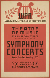 WPA Poster 1936-41 Symphony Concerts Poster Print