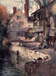 Guy's Cliffe Mill Poster Print by F. Whitehead, showcasing a beautiful rural landscape.