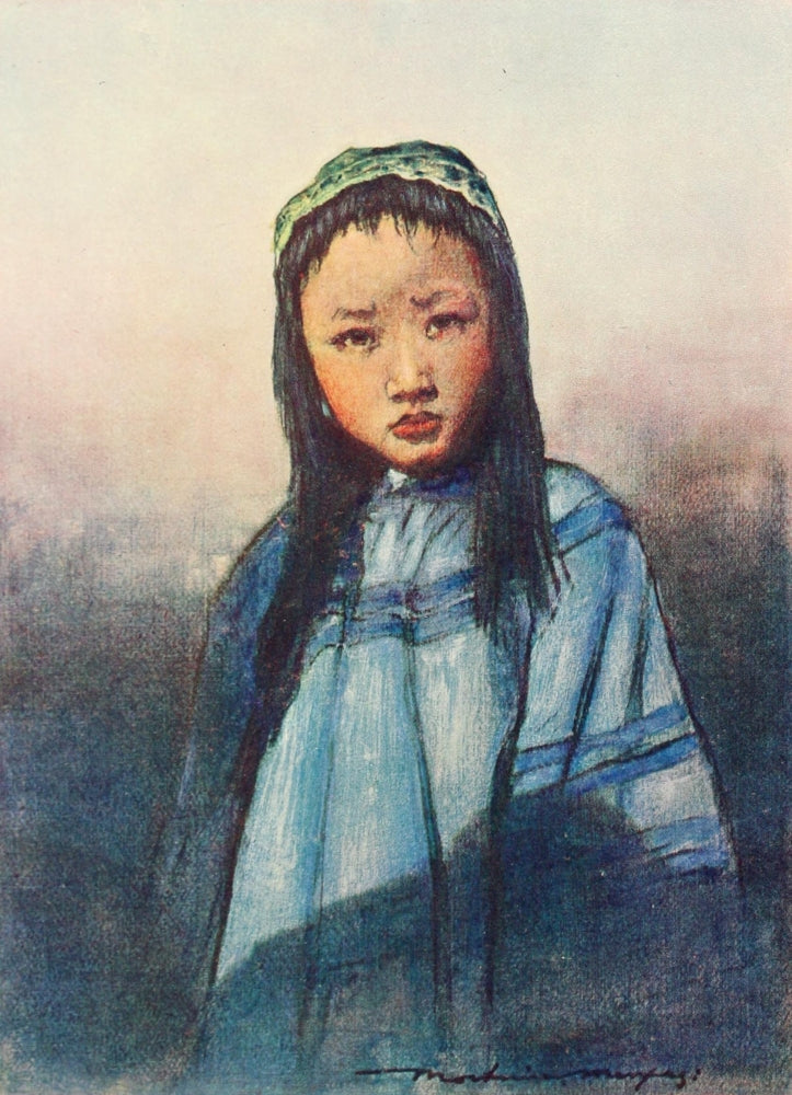 China 1909 A Chinese Girl Poster Print by Mortimer Menpes, showcasing a serene young Chinese girl.