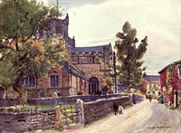 Lancashire 1921 Cartmel, Priory Church Poster Print by Albert Woods