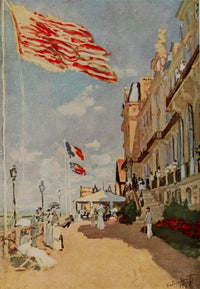L'Hotel de la Plage Fine Art Print by Claude Monet showcasing a serene seaside view.