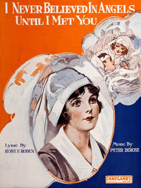 I Never Believed in Angels 1918 Sheet Music Cover Poster Print