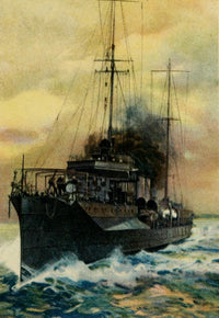 The Army & Navy of the US 1917 Destroyer Poster Print showcasing military history.