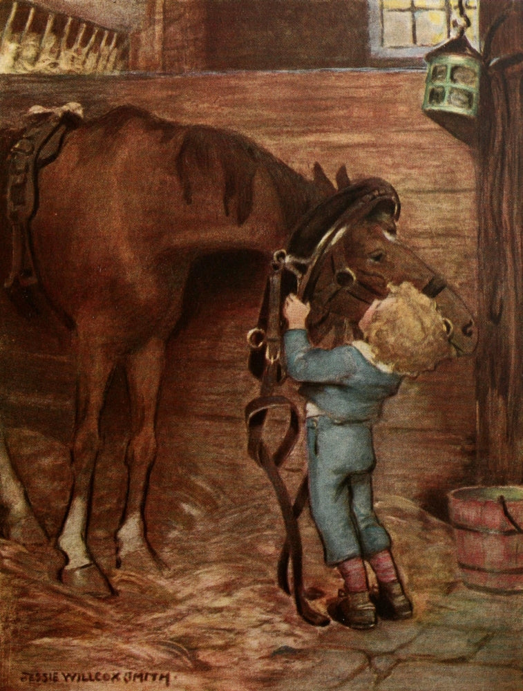 At the Back of the North Wind poster print by Jessie Willcox Smith, 1919 artwork.