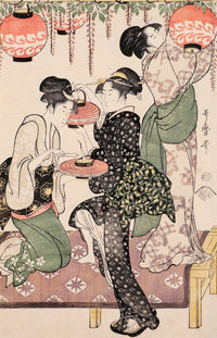 Party c.1795 Poster Print by Kitagawa Utamaro showcasing traditional Japanese art.