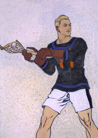 Lacrosse Player Poster Print by Edward Penfield showcasing athleticism and energy.