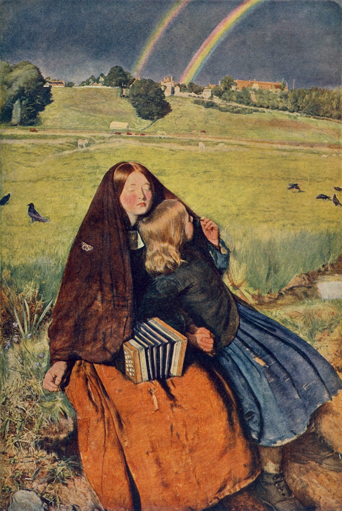 Art print of The Blind Girl by John E. Millais, available in multiple sizes.