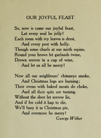 Christmas in Poetry 1922 Our Joyful Feast Poster Print showcasing festive holiday spirit.