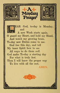 Prayers for Little Men - 1912 A Monday Prayer Poster Print by Morgan van Roorbach Shepard