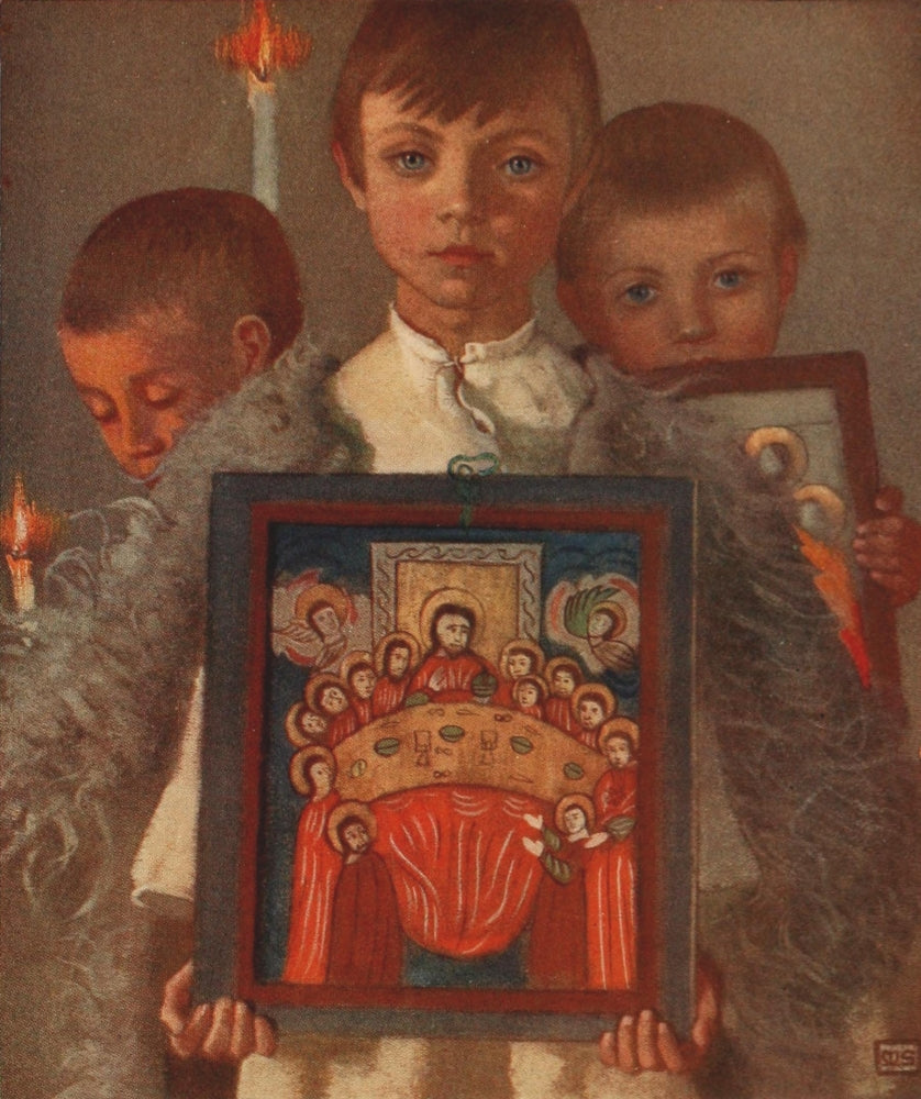 Children's Book of Christmas 1911 Romanian Christmas Procession Poster Print by Marianne Stokes