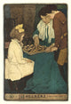 A Mother's Day Checkers Poster Print by Jessie Willcox Smith, featuring a mother and child in a loving embrace.