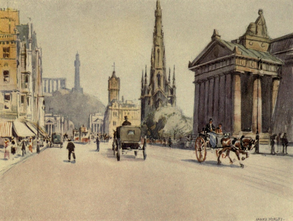 Charm of Edinburgh 1913 Princes St Looking East Poster Print by Harry Morley