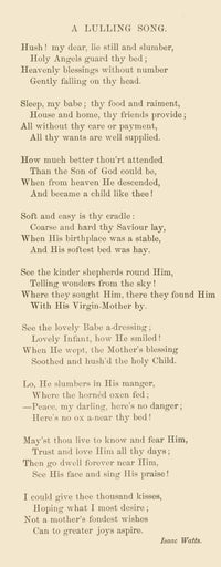 In the Yule-log Glow 1892 A Lulling Song Poster Print by Isaac Watts featuring a cozy holiday scene.