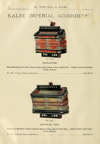 Catalogue C. Bruno & Son c.1890 Kalbe Imperial Accordions Poster Print showcasing vintage musical design.