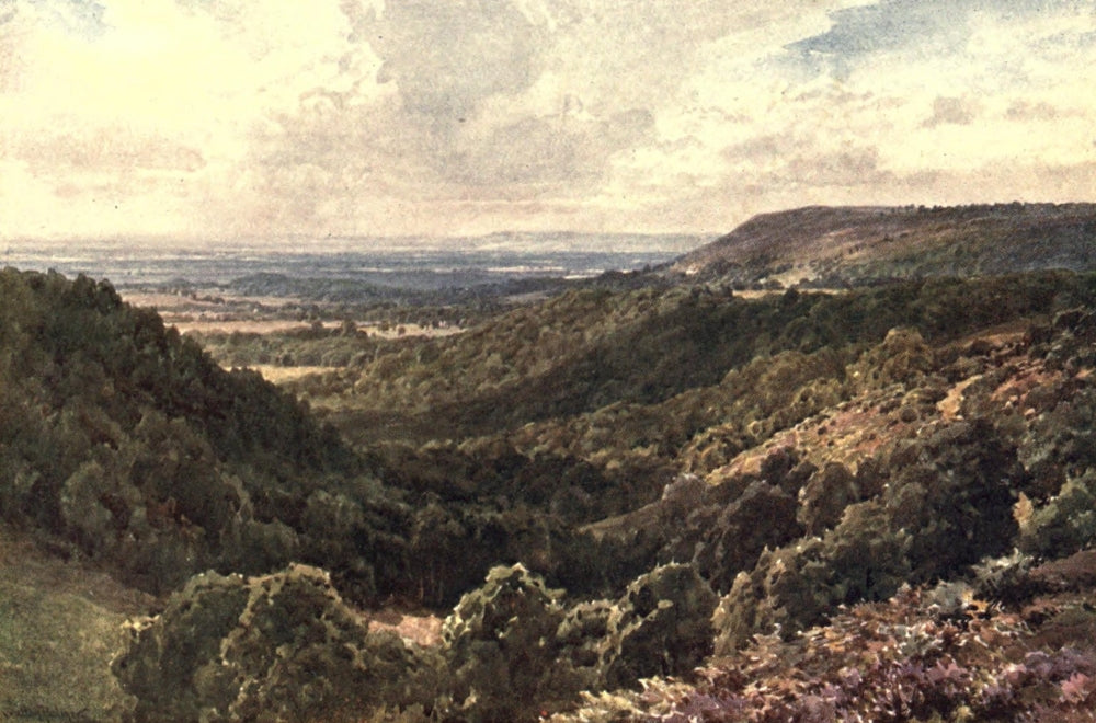 Surrey 1906 Landscape Poster Print by Harold Sutton Palmer showcasing English countryside.
