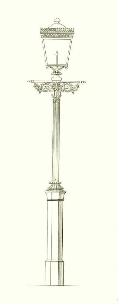 Ornamental Metal Work 1836 Lamp-post Poster Print showcasing intricate design