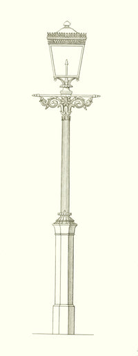 Ornamental Metal Work 1836 Lamp-post Poster Print showcasing intricate design