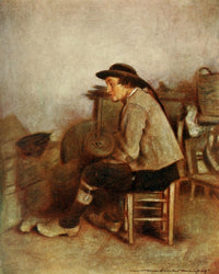 Brittany 1912 Farm Labourer Poster Print by Mortimer Menpes showcasing rural life