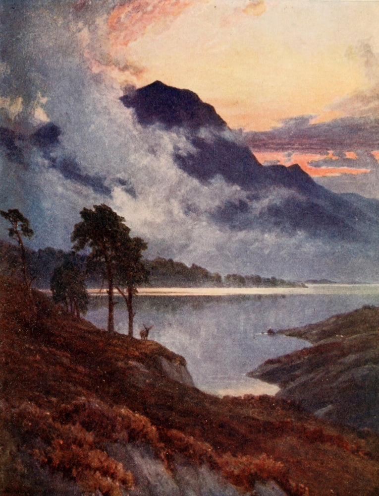 Scotland 1910 Loch Maree Poster Print capturing serene landscapes of Ross-shire.