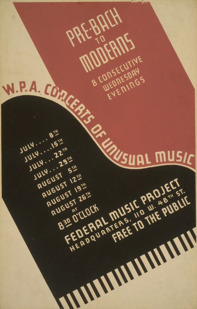 WPA Poster 1936-41 Pre-Bach to Moderns Poster Print