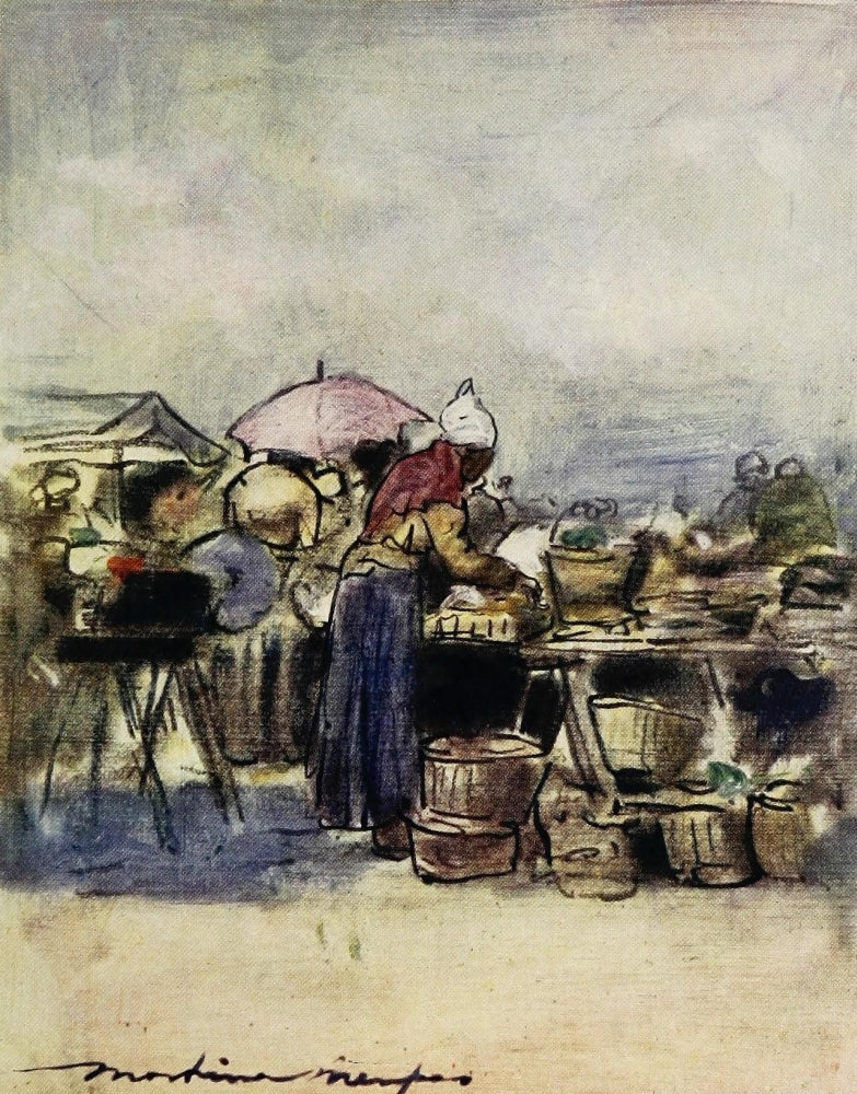 Paris 1909 Montmartre Market Poster Print by Mortimer Menpes