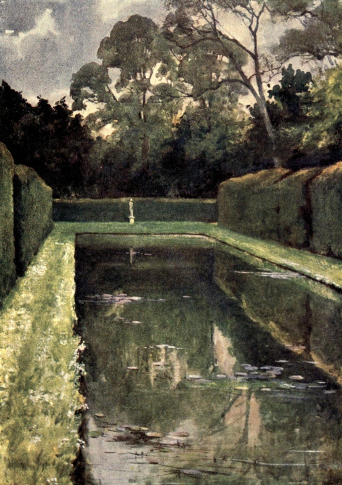 Lily Pool, Wrest fine art print from A Book of English Gardens 1906 by Katharine Montagu Wyatt