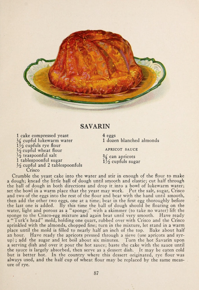 War Time Recipes 1918 Savarin Poster Print by Janet McKenzie Hill, showcasing historical culinary art.