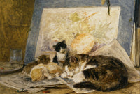 Asleep at the Easel poster print by Henriette Ronner-Knip