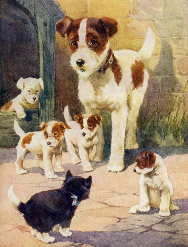 Favourite Animals c.1928 Friend or Foe Poster Print featuring whimsical animal illustrations.