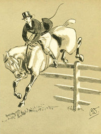 Cross Country with Horse & Hound 1902 poster print by J. Crawford Wood - equestrian art.