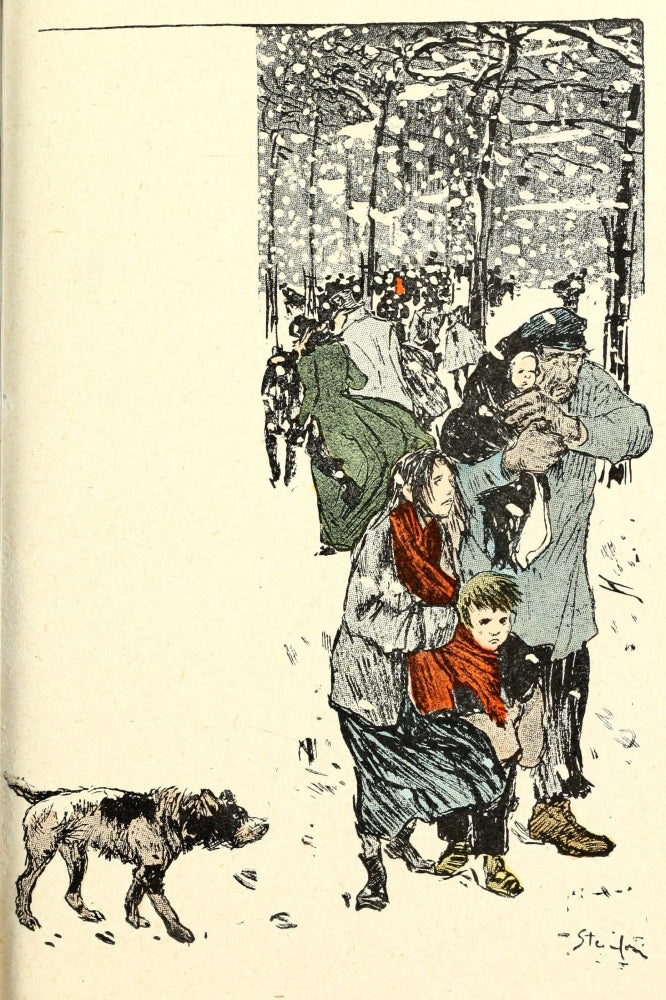 Dans la Vie 1901 Scruffy Dog in Snow Poster Print by Théo Steinlen