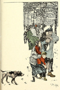 Dans la Vie 1901 Scruffy Dog in Snow Poster Print by Théo Steinlen