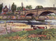 Lancashire 1921 Walton-le-Dale The Bridge Poster Print by Albert Woods