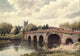 American Shrines in England Pershore Abbey & Bridge Poster Print