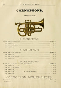 Catalogue C. Bruno & Son c.1890 Cornopeons Poster Print showcasing vintage design