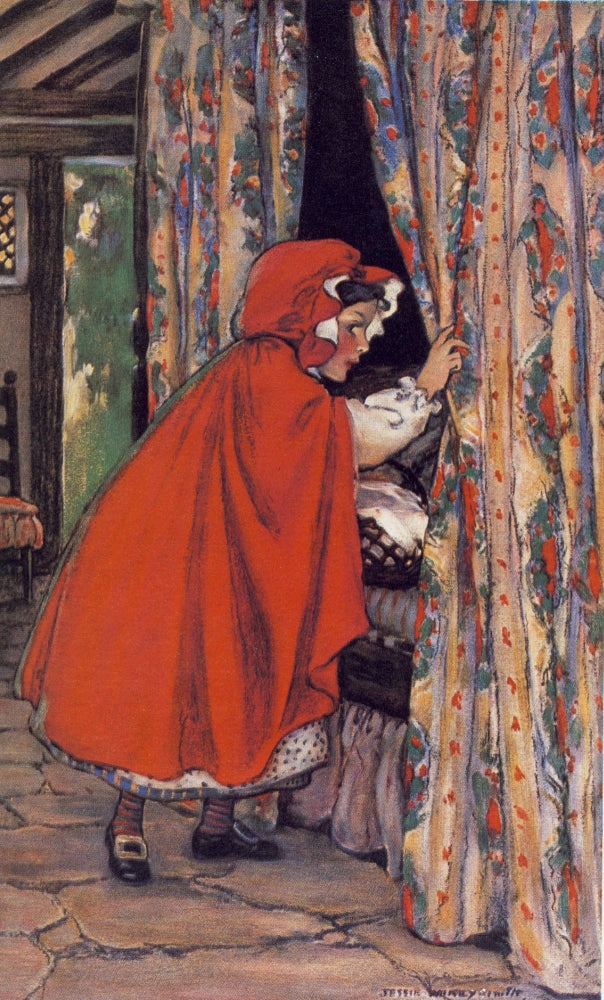 Little Red Riding Hood Poster Print by Jessie Willcox Smith, 1916 Fairy Calendar artwork.