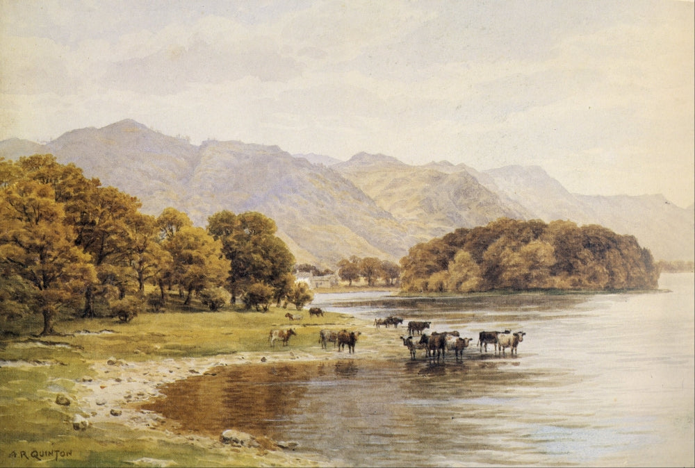 Derwentwater Cumbria Poster Print by Alfred Quinton.