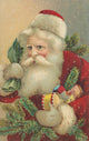 Vintage 1912 Benevolent Santa Poster Print.